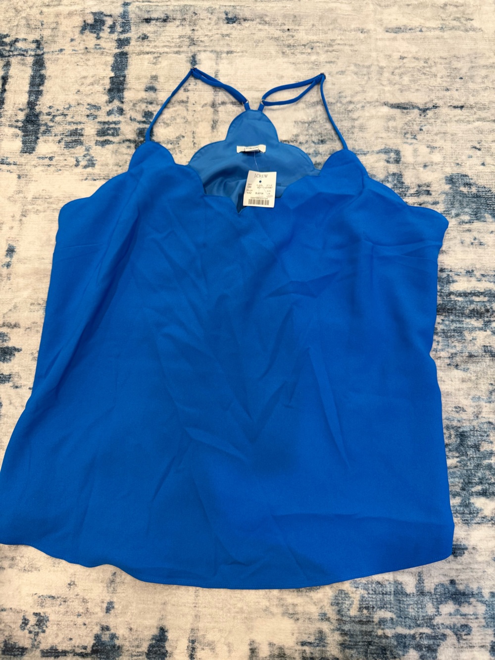 J. Crew Bright Royal Blue Scallop-Edge Tank